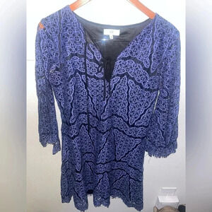 Nsr blue long sleeve lace dress size XL‎